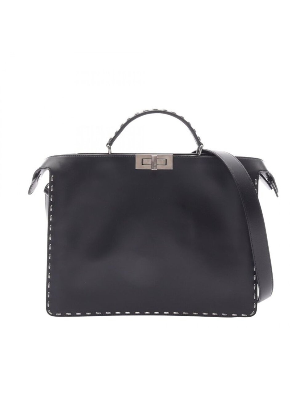 Fendi Handbag Peekaboo ISeeU 2-Way Black Leather